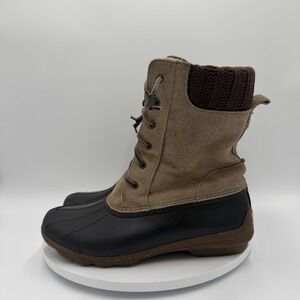 Sperry Top-Sider Brown Syren Misty Knit Cuff Waterproof Duck Boots Women's 11